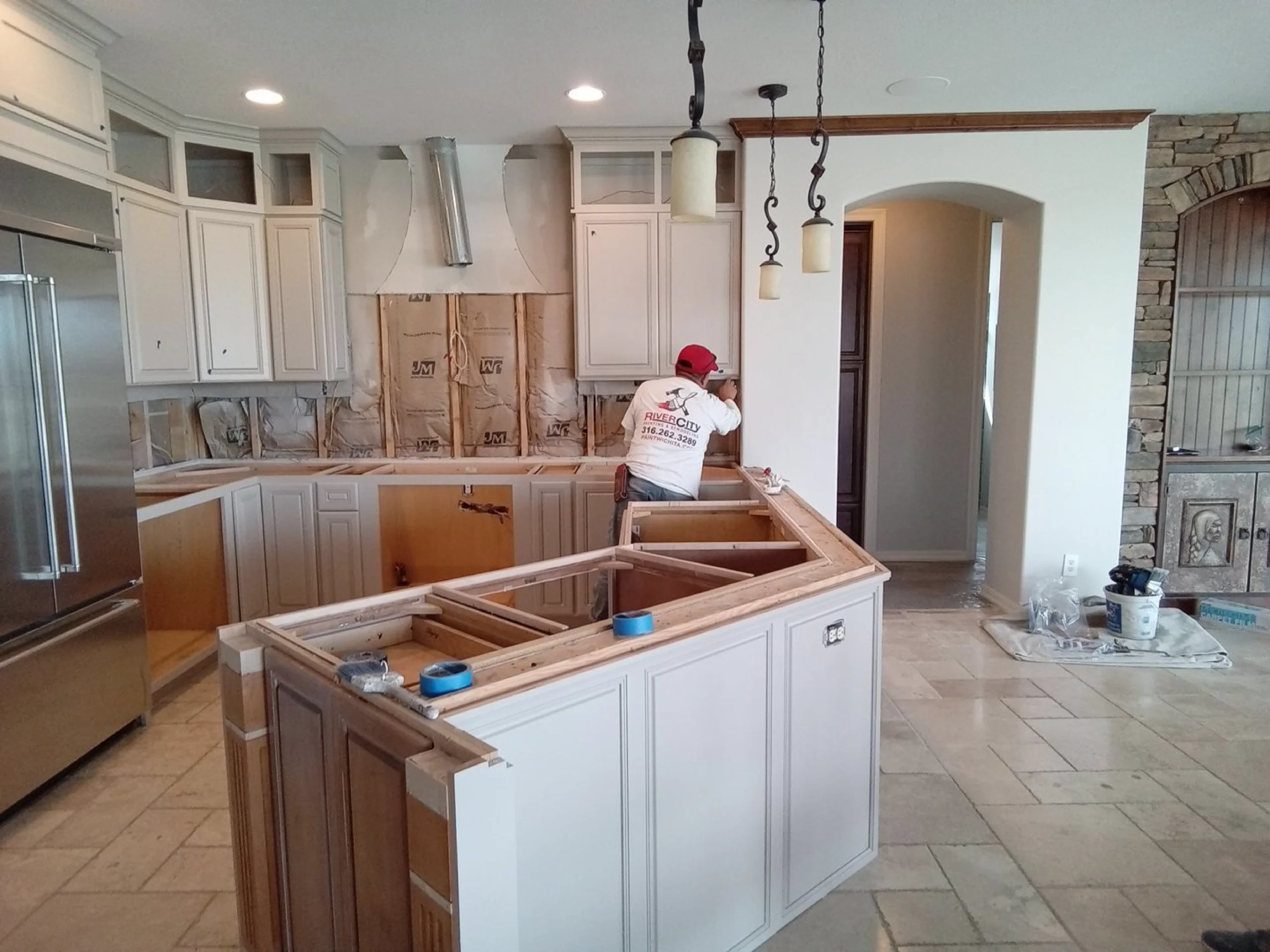 Cabinet Painting Process - Installing Professional Cabinet Painting